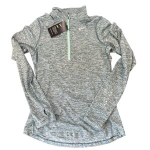 Nike Dri-FIT Women’s Running Half-Zip Top XS Green Heathered